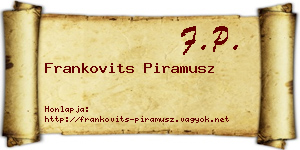 Frankovits Piramusz névjegykártya